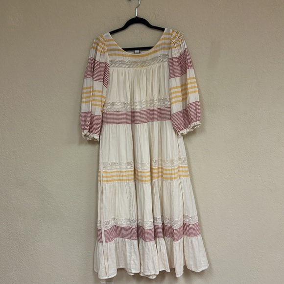 Sundance Yellow and Brown Midi Dress - Picture 2 of 7